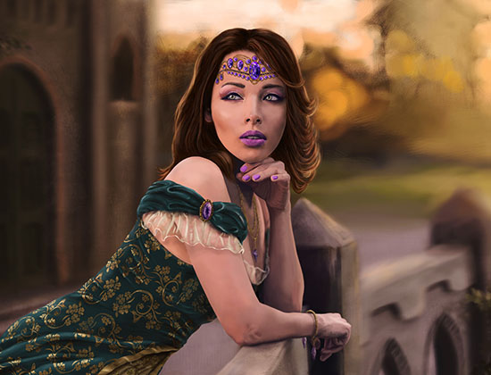 malarstwo cyfrowe, portret księżniczki | proart.pro